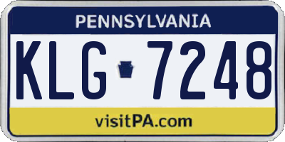 PA license plate KLG7248