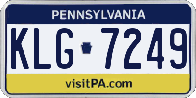 PA license plate KLG7249