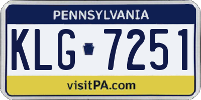 PA license plate KLG7251