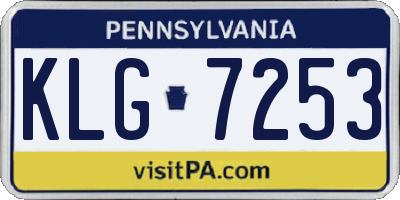 PA license plate KLG7253
