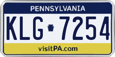 PA license plate KLG7254