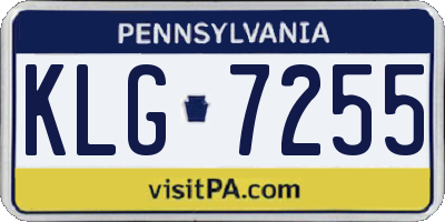 PA license plate KLG7255