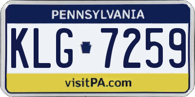 PA license plate KLG7259