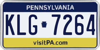 PA license plate KLG7264