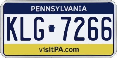 PA license plate KLG7266