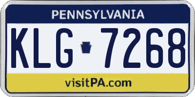 PA license plate KLG7268