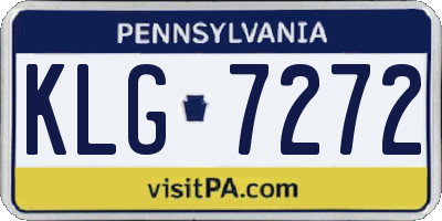 PA license plate KLG7272