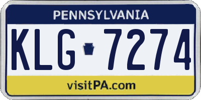PA license plate KLG7274