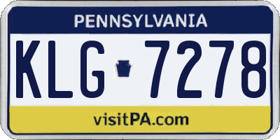 PA license plate KLG7278