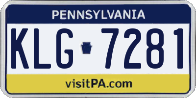 PA license plate KLG7281
