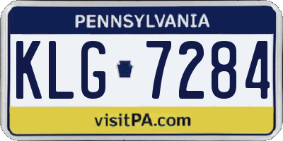 PA license plate KLG7284