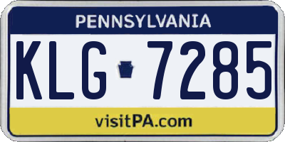 PA license plate KLG7285