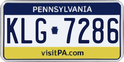 PA license plate KLG7286