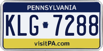 PA license plate KLG7288