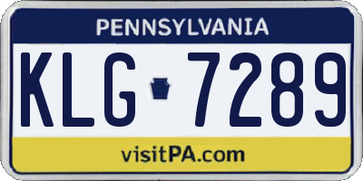 PA license plate KLG7289