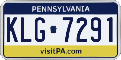 PA license plate KLG7291