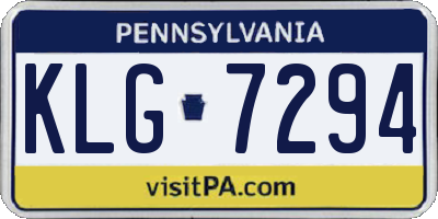 PA license plate KLG7294