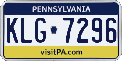 PA license plate KLG7296