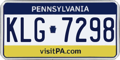 PA license plate KLG7298