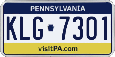 PA license plate KLG7301