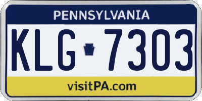 PA license plate KLG7303