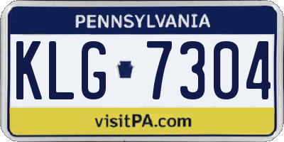 PA license plate KLG7304