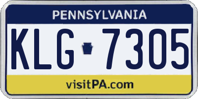 PA license plate KLG7305