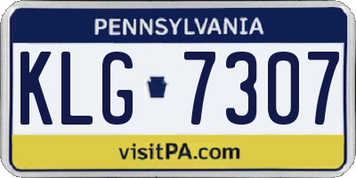 PA license plate KLG7307
