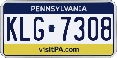 PA license plate KLG7308