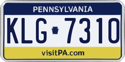 PA license plate KLG7310
