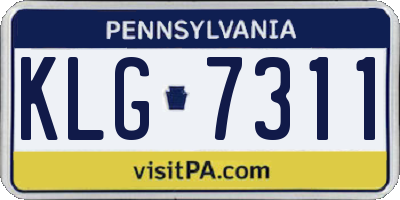 PA license plate KLG7311