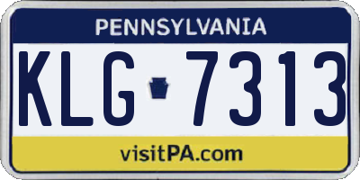 PA license plate KLG7313