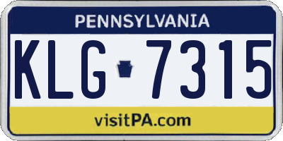 PA license plate KLG7315
