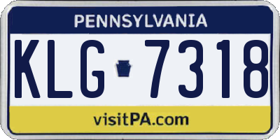 PA license plate KLG7318