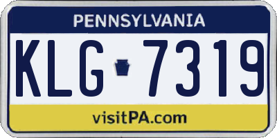 PA license plate KLG7319