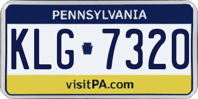 PA license plate KLG7320
