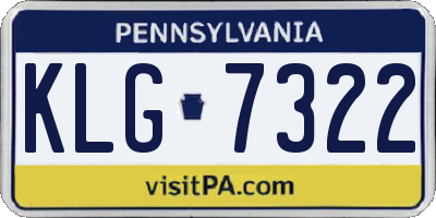 PA license plate KLG7322