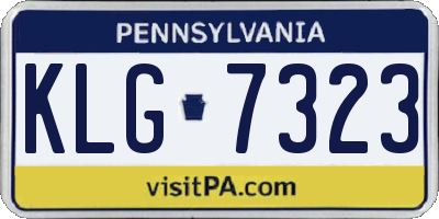 PA license plate KLG7323