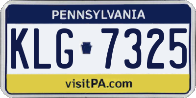 PA license plate KLG7325