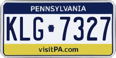 PA license plate KLG7327