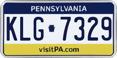 PA license plate KLG7329