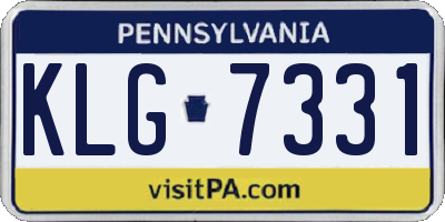 PA license plate KLG7331