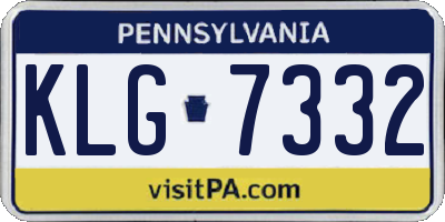 PA license plate KLG7332