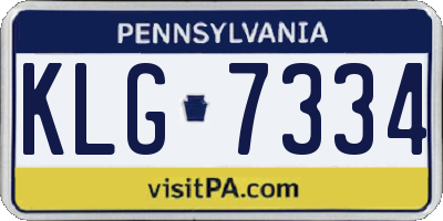 PA license plate KLG7334