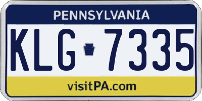 PA license plate KLG7335