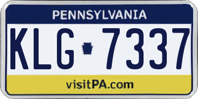 PA license plate KLG7337
