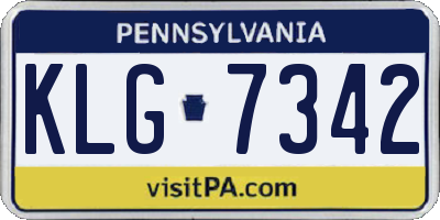 PA license plate KLG7342