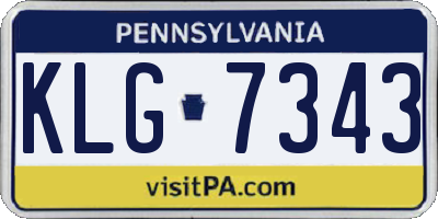 PA license plate KLG7343