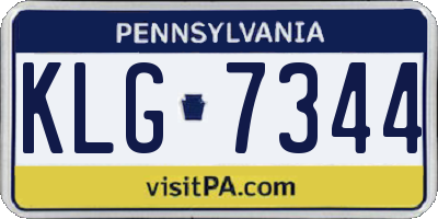 PA license plate KLG7344