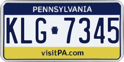 PA license plate KLG7345